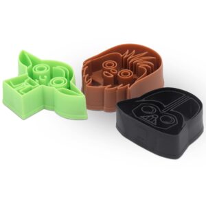 Star Wars Cookie Cutter Set for Kitchen - Featuring Chewbacca, Yoda and Darth Vader Cookie Cutters