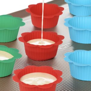 30Pack Silicone Baking Cups with Taps for Cupcake, Reusable Non-Stick Muffin Liners for Steel Muffin Pan