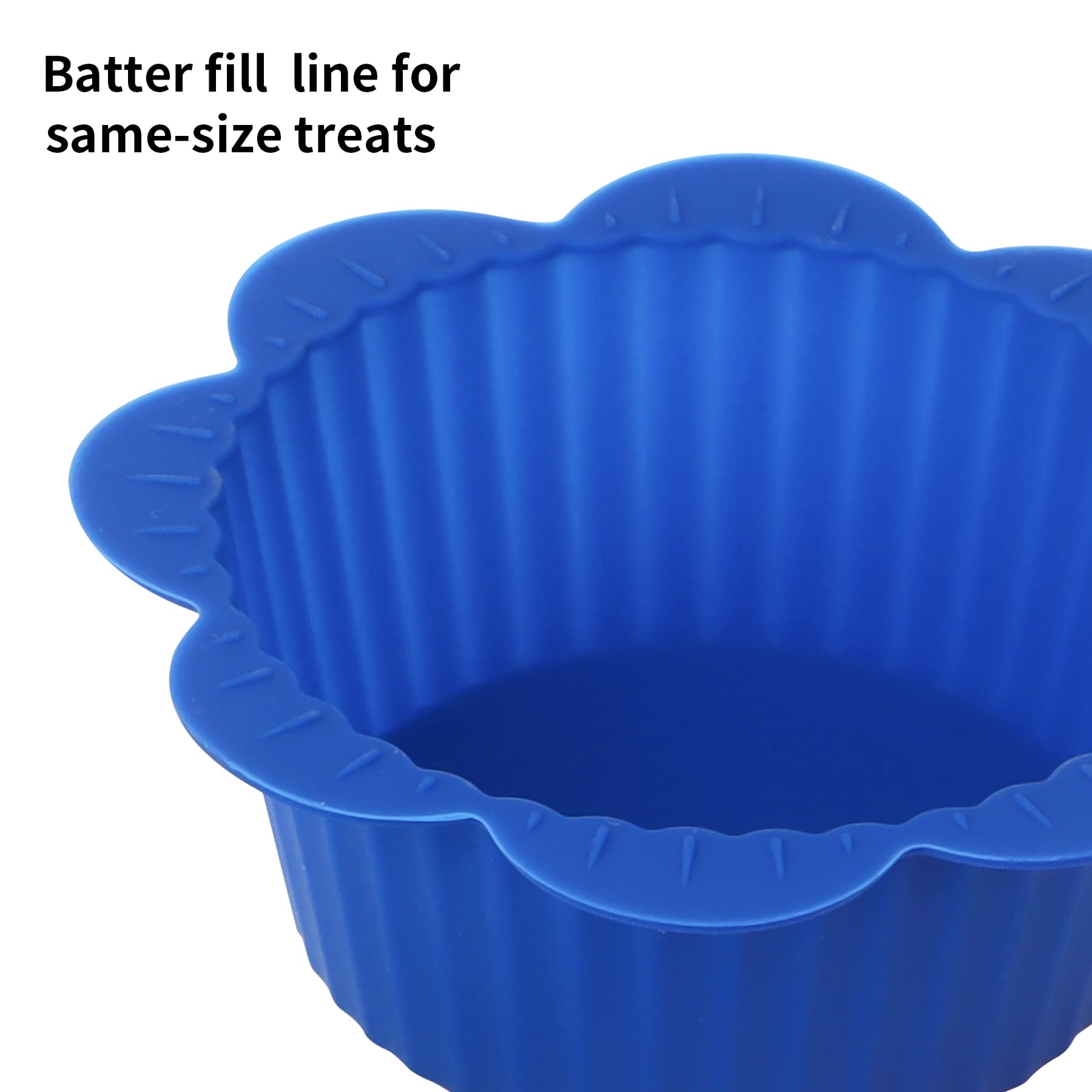 30Pack Silicone Baking Cups with Taps for Cupcake, Reusable Non-Stick Muffin Liners for Steel Muffin Pan