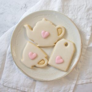 Set of 3 Tea Party cookie cutters (Designs: Teapot, Teacup and Tea Bag), 3 pieces, Ideal for DIY high tea party - Bakerlogy