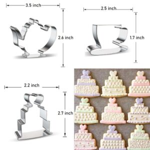 Tea Cookie Cutter Set, 5 Pieces Teapot Teacup Cookie Cutters Kit Stainless Steel Metal Cupcake and Princess Dress Molds Cutters for Tea Party Cake Decorations