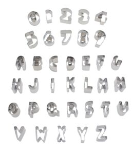 36pcs letter cookie cutter set, metal alphanumeric baking cookie molds for fruit, baking, donuts, cookie decorating tools