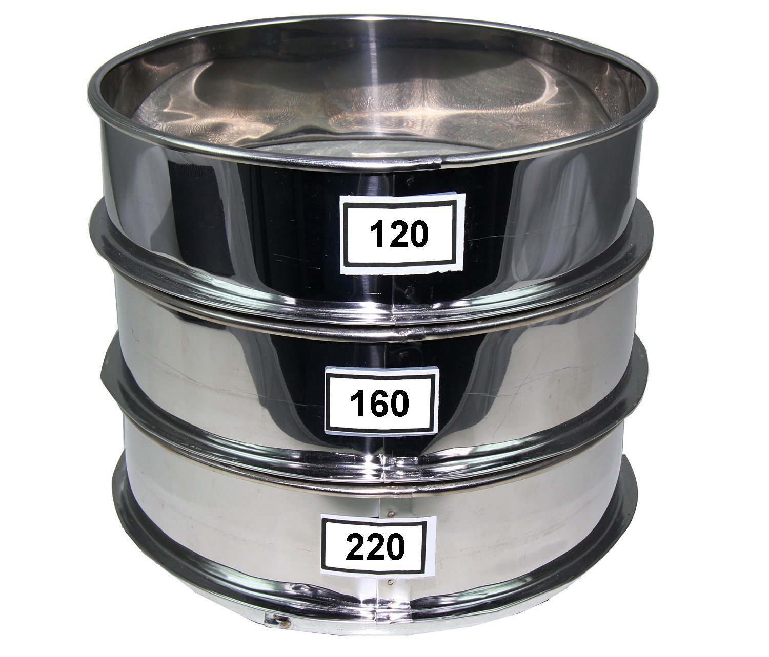 E-ONSALE Aluminum Herbal Pollen Set of 3 Screen Size Stackable Sifter 120, 160, 220 Micron Hash Extractor Sifter Shaker (120M + 160M +220M)