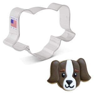 dog face cookie cutter, 4" made in usa by ann clark