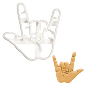 hand sign i love you cookie cutter, 1 piece - bakerlogy