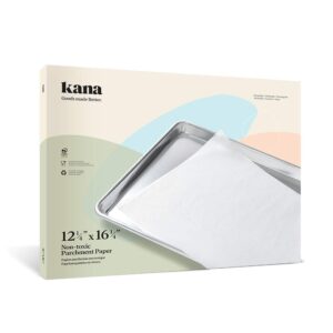 kana 8 1/4" x 11 1/4" parchment paper -140 pre-cut sheets - for cooking, baking, panini press, toaster oven, food dehydrator
