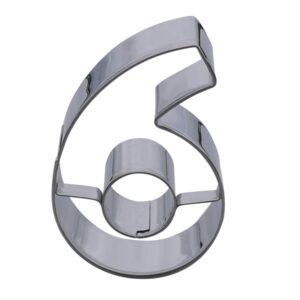 Number Six (6) Cookie Cutter, Premium Food-Grade Stainless Steel, Dishwasher Safe (6)