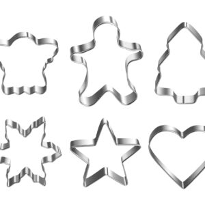 Christmas Cookie Cutter Set - Gingerbread Man, Snowflake, Christmas Tree, Heart, Star, Angel - 18 Piece Christmas Cookie Cutters, Cookie Cutters Christmas Shapes for Holiday Winter Baking