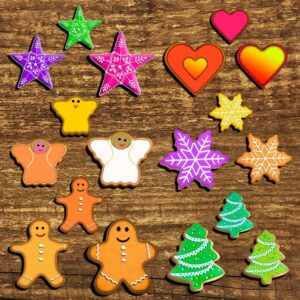 Christmas Cookie Cutter Set - Gingerbread Man, Snowflake, Christmas Tree, Heart, Star, Angel - 18 Piece Christmas Cookie Cutters, Cookie Cutters Christmas Shapes for Holiday Winter Baking