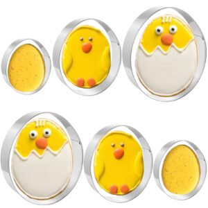 job jol cookie cutters 6 pcs, easter egg cookie cutters, 2.5'' to 4.3''