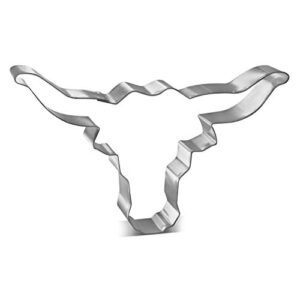 COOKIECUTTER.COM Longhorn Cookie Cutter 6 Inch –Tin Plated Steel Cookie Cutters – Longhorn Cookie Mold