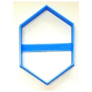 LONG HEXAGON OUTLINE SIX SIDED POLYGON SHAPE FRAME COOKIE CUTTER MADE IN USA PR3831