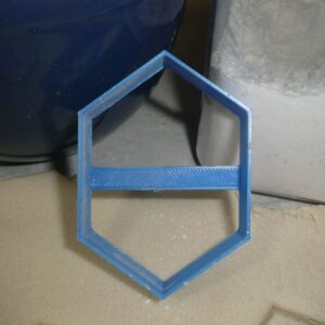 LONG HEXAGON OUTLINE SIX SIDED POLYGON SHAPE FRAME COOKIE CUTTER MADE IN USA PR3831