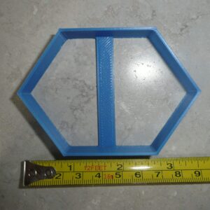 LONG HEXAGON OUTLINE SIX SIDED POLYGON SHAPE FRAME COOKIE CUTTER MADE IN USA PR3831