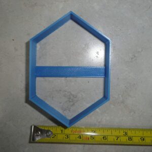 LONG HEXAGON OUTLINE SIX SIDED POLYGON SHAPE FRAME COOKIE CUTTER MADE IN USA PR3831