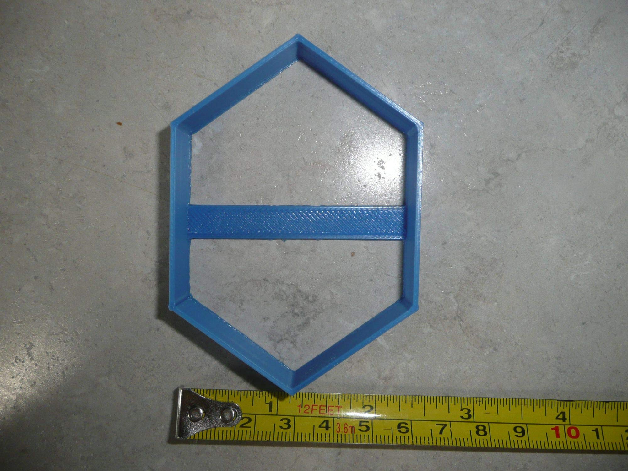 LONG HEXAGON OUTLINE SIX SIDED POLYGON SHAPE FRAME COOKIE CUTTER MADE IN USA PR3831