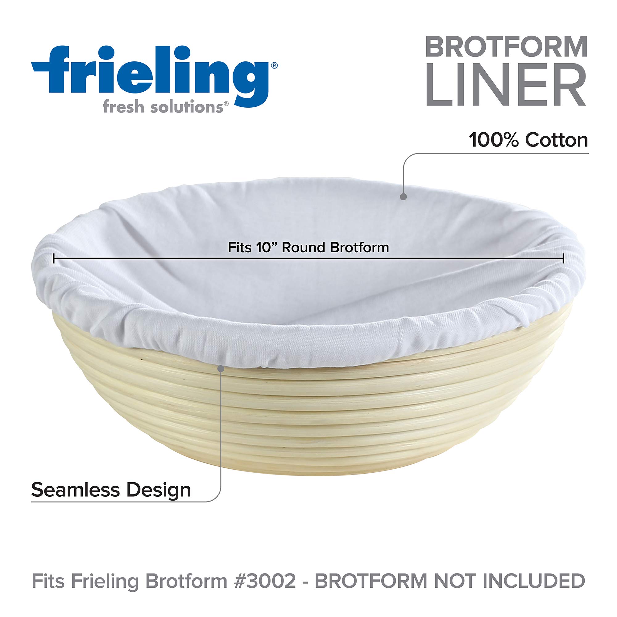 Frieling Brotform Liner Round 10", 100% Cotton