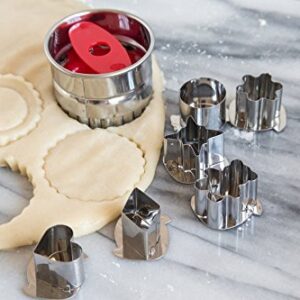 Fox Run, 2.5 x 2.5 x 1.75 inches, Linzer Cookie Cutter Set, Stainless Steel, 6-Piece