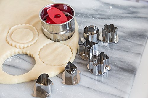 Fox Run, 2.5 x 2.5 x 1.75 inches, Linzer Cookie Cutter Set, Stainless Steel, 6-Piece