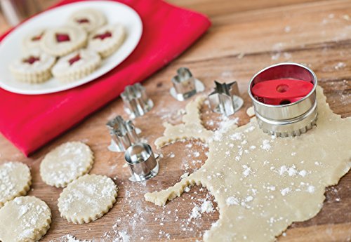 Fox Run, 2.5 x 2.5 x 1.75 inches, Linzer Cookie Cutter Set, Stainless Steel, 6-Piece