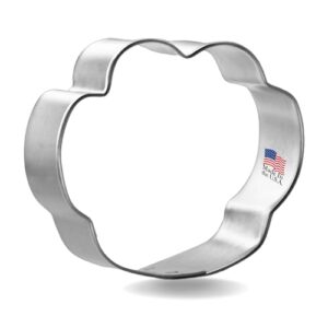paw print tin cookie cutter 2.25 inch – made in the usa – foose cookie cutters tin plated steel - paw print tin cookie mold