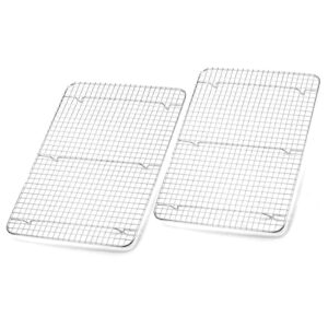 foraineam 2-pack stainless steel cooling rack, 11.5 x 16.5 inch large baking rack fits half sheet pans, oven safe wire rack for cooking, roasting & drying