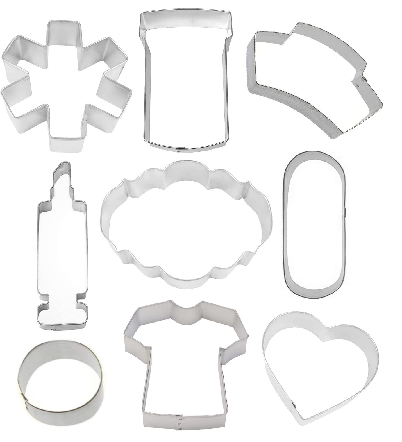 Nurse/Nursing Cookie Cutter 9 Piece Set from The Cookie Cutter Shop – Tin Plated Steel Cookie Cutters