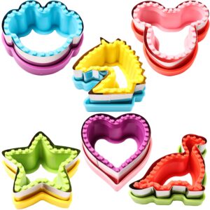 sandwich cutters and sealers, bread sandwich decruster pancake maker diy cookie cutters for kids bento -shapes include heart, star, dinosaur, paw print & unicorn