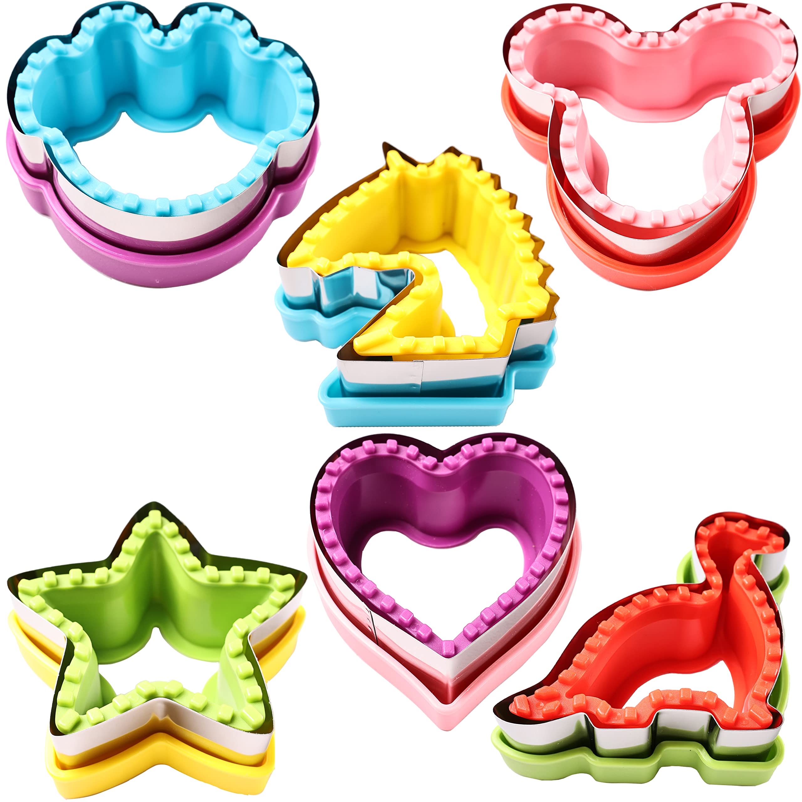 Sandwich Cutters and Sealers, Bread Sandwich Decruster Pancake Maker DIY Cookie Cutters for Kids Bento -Shapes Include Heart, Star, Dinosaur, Paw Print & Unicorn