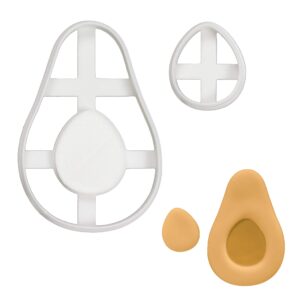 avocado and seed cookie cutter, 2 pieces - bakerlogy