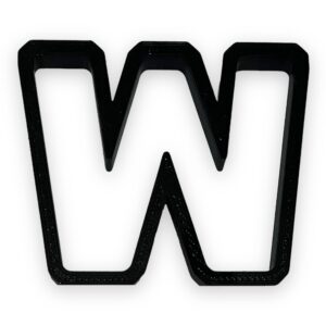 w capital block letter cookie cutter with easy to push design (3.5 inch)
