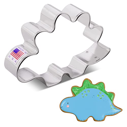 Dinosaur Cookie Cutter Stegosaurus, 4.2" Made in USA by Ann Clark