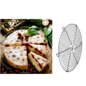 12-1/2 Round Cake Cooling Rack, Stainless Steel Baking And Steaming Rack, Used For Air Fryer Pressure Cooker (Black 2 Pieces)