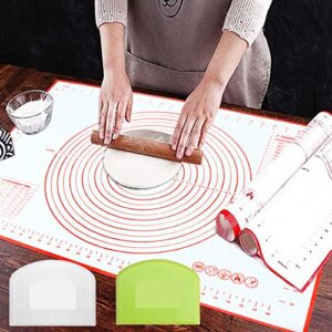 tangn pastry mat large silicone baking for rolling out dough, fondant dough kneading cutting non stick slip, pie bread cookie bpa free with measurements, red (20 x 28 inch) (bm-001)