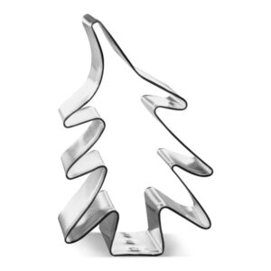 foose pine tree cookie cutter 3.5 inch –tin plated steel cookie cutters – pine tree cookie mold