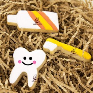 6Pcs Tooth Brush/Toothpaste/Teeth Cute Stainless Steel Cookie Cutter Fondant Cutter Baby Kids First Tooth Party Decorations Supplies Dentist Birthday Gift