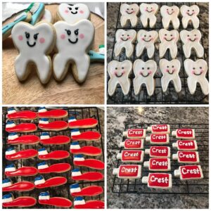 6Pcs Tooth Brush/Toothpaste/Teeth Cute Stainless Steel Cookie Cutter Fondant Cutter Baby Kids First Tooth Party Decorations Supplies Dentist Birthday Gift