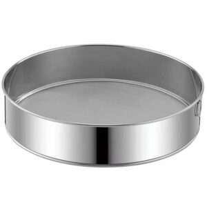 tonsny 6" small flour sifter stainless steel 18/8 flour sieve 60 mesh round sifter for baking cake bread（6"/60m mesh/18/8 steel)