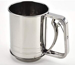goldenvalueable flour sifter sieve stainless steel two layers for baking small (2-cup)