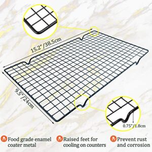 Set of 4 cooling racks for baking stacking, Heavy Duty Stainless Steel Oven Safe Tight-Wire Baking Rack, Nonstick Food wire cooling racks Roasting, Grilling-15.2”×9.5