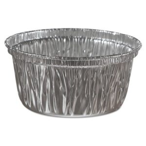 handi-foil aluminum baking cups, 4 oz, 3 3/8 dia x 1 9/16h - 1000 containers per case.