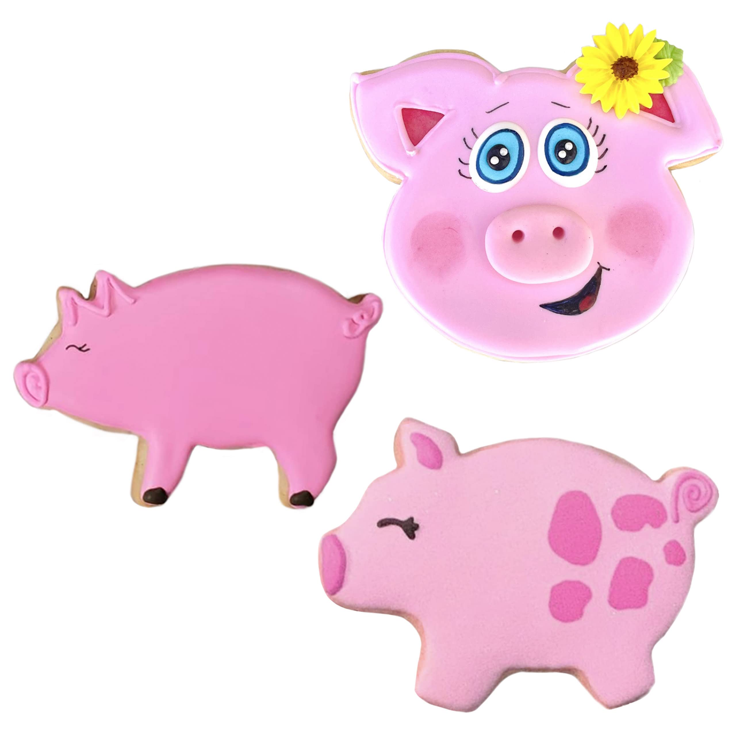 Pig Cookie Cutters 3-Pc. Set Made in USA by Ann Clark, Pig, Marranitos Pig, Pig Face