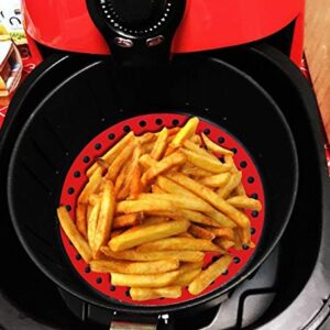 PINEPOEM Air Fryer Liners Reusable Silicone, Bamboo Steamer Liner, Perforated Liner for Air Fryer