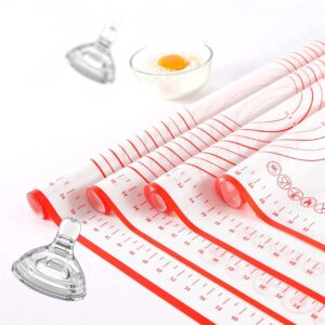 AooBaBa Pizza Dough Roller and Docker and Silicone Pastry Dough Mat and Dough Scraper Cutter Time-Saver Dough Tools Set 5 Pieces