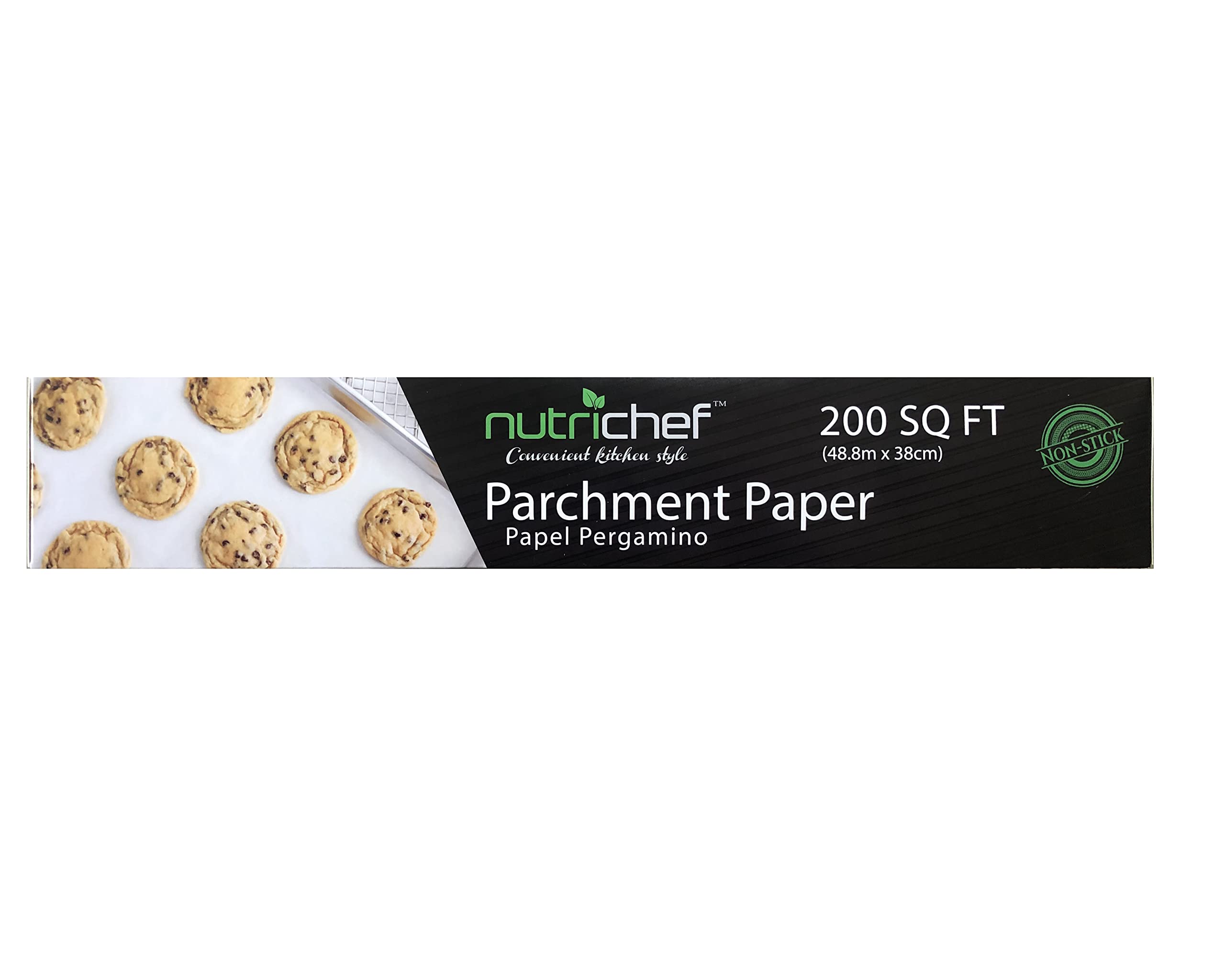 NutriChef 200 Square Foot Parchment Paper Roll | Heavy Duty Parchment Paper Roll for Baking, Easy to Cut & Non-stick Cooking Paper for Cookies, Air Frying & Grilling | Length & Width 160 FT. x 15 IN