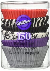 wilton 150 count baking cup, standard, damask/zebra
