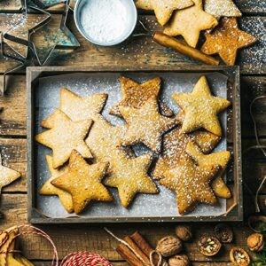 Prasacco 5 Pieces Star Cookie Cutters Set, Stainless Steel Five-Pointed Star Cutter Star Shaped Cookie Cutter Biscuit Molds Fondant Cake Cookie Cutter for Kids Chrismas Holiday Birthday Party