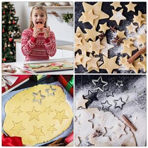 Prasacco 5 Pieces Star Cookie Cutters Set, Stainless Steel Five-Pointed Star Cutter Star Shaped Cookie Cutter Biscuit Molds Fondant Cake Cookie Cutter for Kids Chrismas Holiday Birthday Party