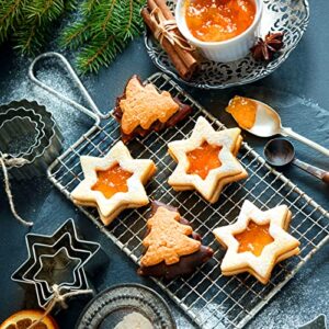 Prasacco 5 Pieces Star Cookie Cutters Set, Stainless Steel Five-Pointed Star Cutter Star Shaped Cookie Cutter Biscuit Molds Fondant Cake Cookie Cutter for Kids Chrismas Holiday Birthday Party