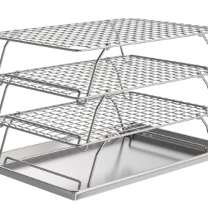 Blackhoso 3-Tier Cooling Rack with Baking Sheet for Cookies Cakes Pies, Baking Jerky Rack 304 Stainless Steel, Oven & Dishwasher Safe